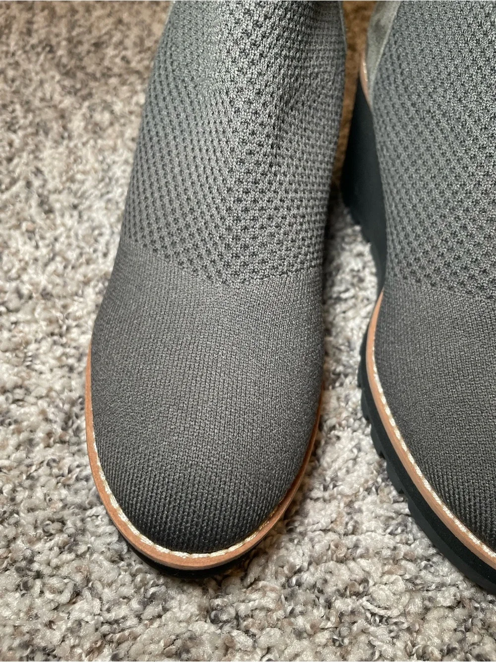 Eileen Fisher Women's Gray Stretch Knit Wedge Booties Ankle‎ Boots 8 Shoes